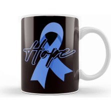 Baskı Dükkanı Hope Child Abuse Prevention Month Awareness Blue Ribbon Kupa Bardak Porselen