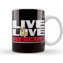 Baskı Dükkanı Live Rescue Animals Love Dog Cat Pet Animal Welfare Puppy Kupa Bardak Porselen