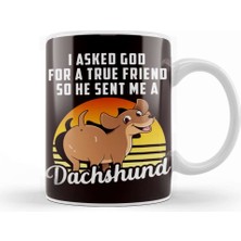 Baskı Dükkanı Retro True Friend Dachshund Dog Breed Puppy Pet Kupa Bardak Porselen