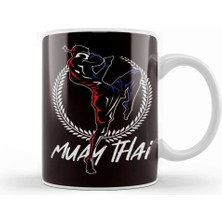 Baskı Dükkanı Muay Thai Fighter Martial Arts Sports Mma Thailand Boxing Kupa Bardak Porselen