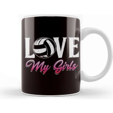 Baskı Dükkanı Beach Volleyball Girl Team Coach Ball Sports Training Setter Kupa Bardak Porselen