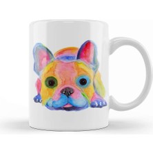 Baskı Dükkanı Nosey French Bulldog Kupa Bardak Porselen
