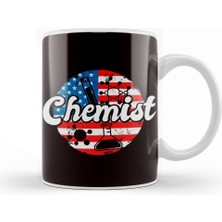 Baskı Dükkanı Chemist Us American Flag Scientist Chemistry Science Clinic Kupa Bardak Porselen