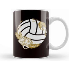Baskı Dükkanı Volleyball Ball Sports Flower Team Coach Beach Volleyball Kupa Bardak Porselen