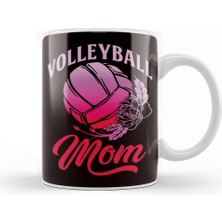 Baskı Dükkanı Volleyball Mom Mother Beach Volleyball Player Son Daughter Kupa Bardak Porselen