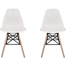 Dorcia Home Eames Plastik Kafesli Sandalye - 2 Adet - Cafe Balkon Mutfak Sandalyesi