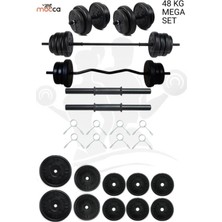 Moccastyle 48 kg Z-Barlı Megaset Halter Seti ve Dambıl Seti ,ağırlık Seti , Fitness Seti