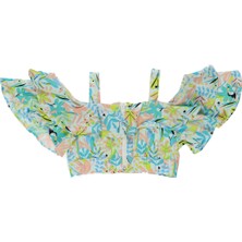 Panço Kız Çocuk Askılı Büzgü Detaylı Bluz