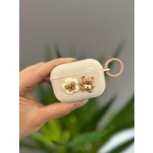 Mi7a Airpods 3.nesil Uyumlu Sevimli Ayıcıklı Koruyucu Kılıf Krem