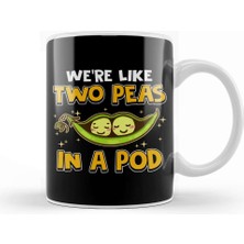 Baskı Dükkanı Cute We're Like Two Peas In A Pod Romantic Pun Kupa Bardak Porselen