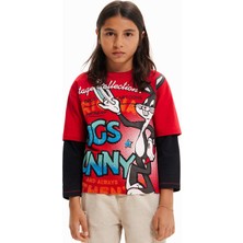 Desigual Baskılı Kırmızı Erkek Çocuk T-Shirt 23SBTK12