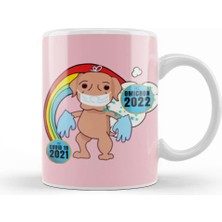 Baskı Dükkanı Sarcasm Funny Vintage Dog Saying  Hi Omicron  2022 Kupa Bardak Porselen