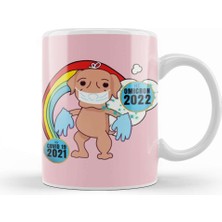 Baskı Dükkanı Sarcasm Funny Vintage Dog Saying  Hi Omicron  2022 Kupa Bardak Porselen