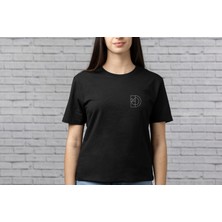 Duck Ördek Sırt Baskılı %100 Pamuk Kaliteli Siyah Kadın T-Shirt