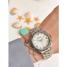 Ferrucci BLKT.2.297 Ferrucci Kadın Kol Saati+Bileklik Özel Seri Gold Kordon Kararma Renk Atma Yapmaz