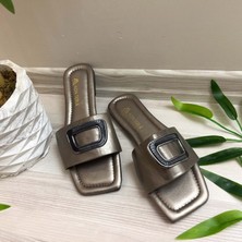 New Optimal Sofia Toka Detaylı Kadın Terlik - Gri - 36