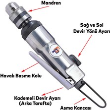 Gison GP350 Havalı Kalem Matkap 3/8" Sağ Sol Devir Yönü