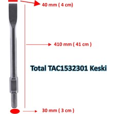 Badem10 Kırıcı Hilt Uç Ucu Altıgen Düz Total TAC1532301 Keski 30X410X35 mm