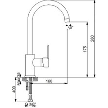 Newarc Domino Dönerli Lavabo Bataryası Siyah 971731B