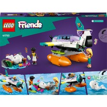 LEGO  Friends Deniz Kurtarma Uçağı 41752 - 6 Yaş ve Üzeri Çocuklar İçin 2 Mini Bebek ve Bir Balina Figürü İçeren Yaratıcı Oyuncak Yapım Seti (203 Parça)