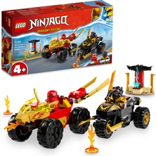 LEGO  Ninjago Kai ve Ras'ın Araba ve Motosiklet Savaşı 71789 - 4 Yaş ve Üzeri Çocuklar İçin 2 Minifigür İçeren Yaratıcı Oyuncak Yapım Seti (103 Parça)