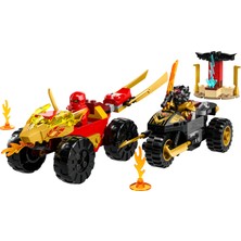 LEGO  Ninjago Kai ve Ras'ın Araba ve Motosiklet Savaşı 71789 - 4 Yaş ve Üzeri Çocuklar İçin 2 Minifigür İçeren Yaratıcı Oyuncak Yapım Seti (103 Parça)