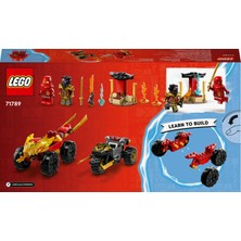 LEGO  Ninjago Kai ve Ras'ın Araba ve Motosiklet Savaşı 71789 - 4 Yaş ve Üzeri Çocuklar İçin 2 Minifigür İçeren Yaratıcı Oyuncak Yapım Seti (103 Parça)