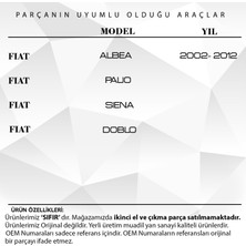 Alpha Auto Part Fiat Doblo, Albea, Palio, Siena Için Cam Kapı Fitil Klipsi