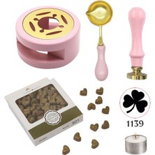 Profisher Davetiye Mum Mühürü Uygulama Seti Pembe Renk 1139 Yonca