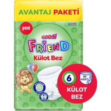 Goo.N Friend 6 Numara Külot Bebek Bezi Fırsat Paketi - Cilt Dostu - 80 Adet