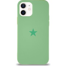 Kılıfmania Apple iPhone 12 Mini ile Uyumlu Kapak Yıldız Logolu Içi Kadife Lansman Silikon Kılıf - Yeşil