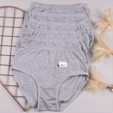 Pidora Textil 6'lı Kadın Ribana Geniş Bel Kalın Lastik Yüksek Bel Pamuklu Bato Külot 0922