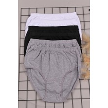 Pidora Textil 6'lı Kadın Ribana Geniş Bel Kalın Lastik Yüksek Bel Pamuklu Bato Külot 0922