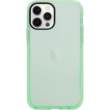 iPhone 13 Pro ile Uyumlu Kenar Renkli Shock Şeffaf Silikon Kılıf