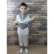 Başak Sünnet (4-10 Yaş) Gümüş Gri Tokalı Kaftan Sünnet Kıyafeti
