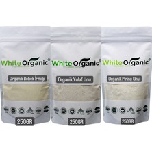 White Organic Organik Bebek İrmiği + Pirinç Unu + Yulaf Unu Başlangıç Ek Gıda Seti 6 Ay