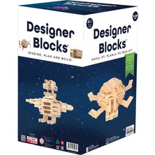 Zet Zeka Designer Blocks 100 Doğal Ahşap Parça 3+ Yaş 1+ Oyuncu