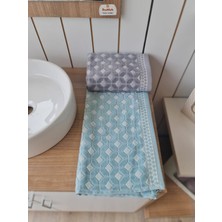 Özdilek Decora 2'li El - Yüz Havlusu Mint - Gri 50 x 90 cm
