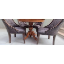 Masa ST Baba 90145 Ihlamur Ayak Model  Sandalye Zus 40 Asil Ahşap MDF  Kapitoneli