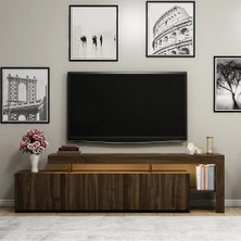 BMdekor Tv Sehpası Buğra Ceviz LED Işıklı 192 cm