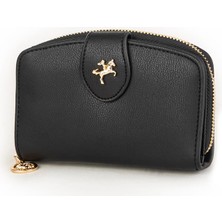 Nas Bag Kadın Çoklu Kart Bölmeli Cüzdan Siyah Mat Nero