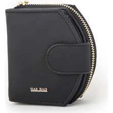Nas Bag Kadın Çok Fonksiyonlu Cüzdan Siyah Karaca
