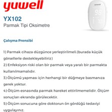 Yuwell Parmak Tipi Oksimetre Nabız ve Oksijen Ölçer YX102