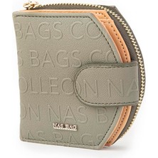Nas Bag Kadın Çok Fonksiyonlu Cüzdan Yeşil Camel Gofraj