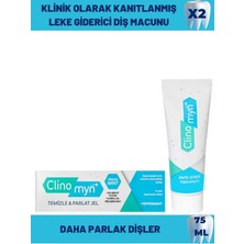 Clinomyn Fresh Temizleme Parlatma Diş Beyazlatan ve Parlatan Jel Diş Macunu 75 ml x 2 Adet