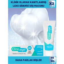 Clinomyn Fresh Temizleme Parlatma Diş Beyazlatan ve Parlatan Jel Diş Macunu 75 ml x 2 Adet