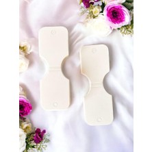 Tuğset Etiket Lastik Toka Kartı 25 Adet Takı- Kolye - Bileklik Kartı -Etiketi ( Beyaz)