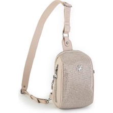 Nas Bag Bel ve Body Bag Krem Kum  Taşlı