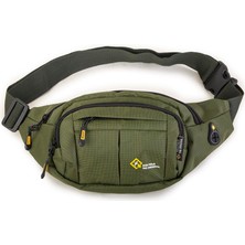 Nas Bag (Waterproof) Outdoor Fonksiyonel Çok Gözlü Erkek Bel ve Body Bag Haki Yeşil