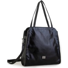 Nas Bag Kadın Büyük Boy Omuz Çantası Siyah Simli